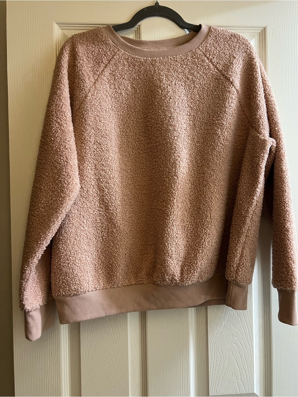 Universal Thread Pink Solid Fleece Crewneck Pullover Sweatshirt Women's L